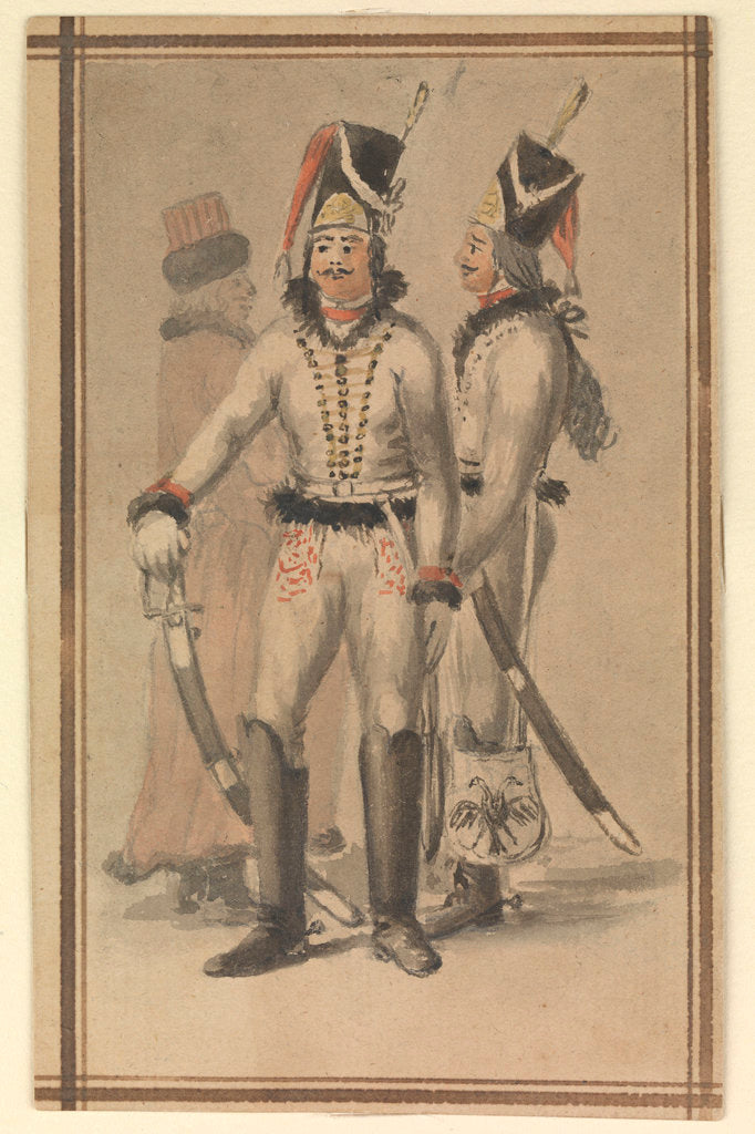 Detail of Figures in Russian (?) military uniform by Gabriel Bray