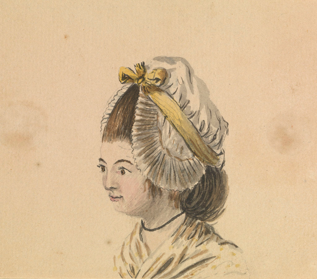 Detail of Head of a woman in a frilled cap by Gabriel Bray