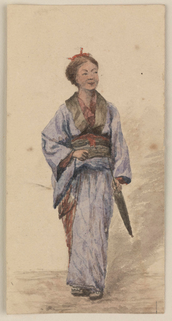 Detail of A Japanese girl with a parasol by James Henry Butt