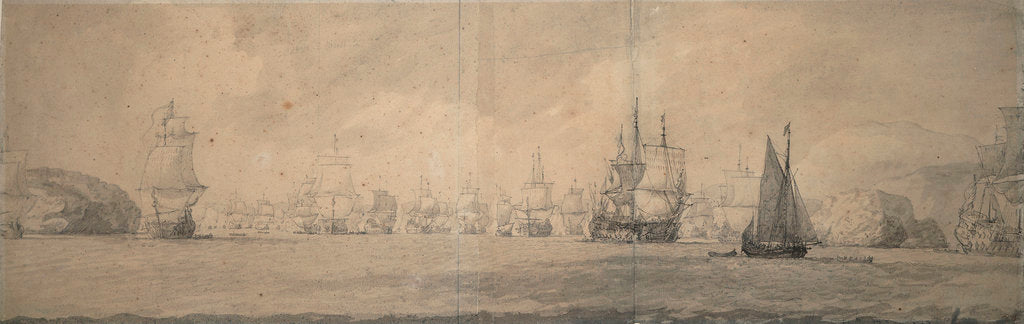 Detail of The Dutch Indiamen sailing towards Bok op Raa (Bjaelkero), 25 August-4 September 1665 by Willem van de Velde the Elder