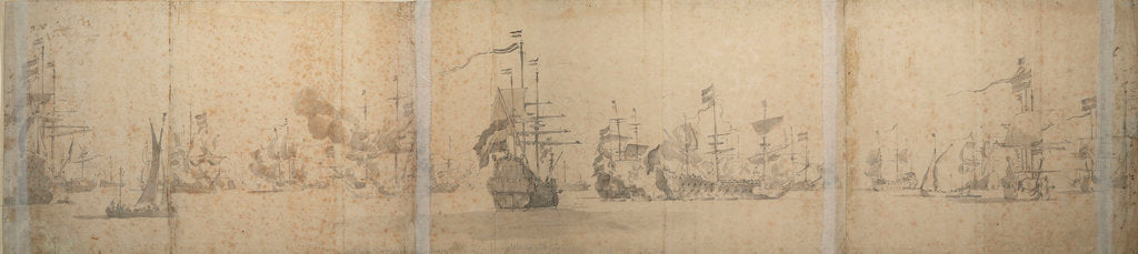 Detail of The Dutch fleet off the coast of Holland November 1664 by Willem van de Velde the Elder
