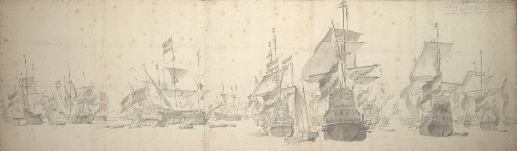 Detail of A council-of-war in the Dutch fleet off Terschelling, 7-17 October 1658 by Willem van de Velde the Elder