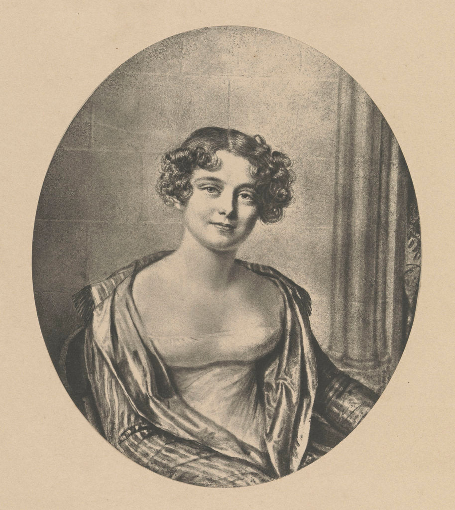 Detail of Lady Jane Franklin (1792-1875) by Joseph Mathias Negelen
