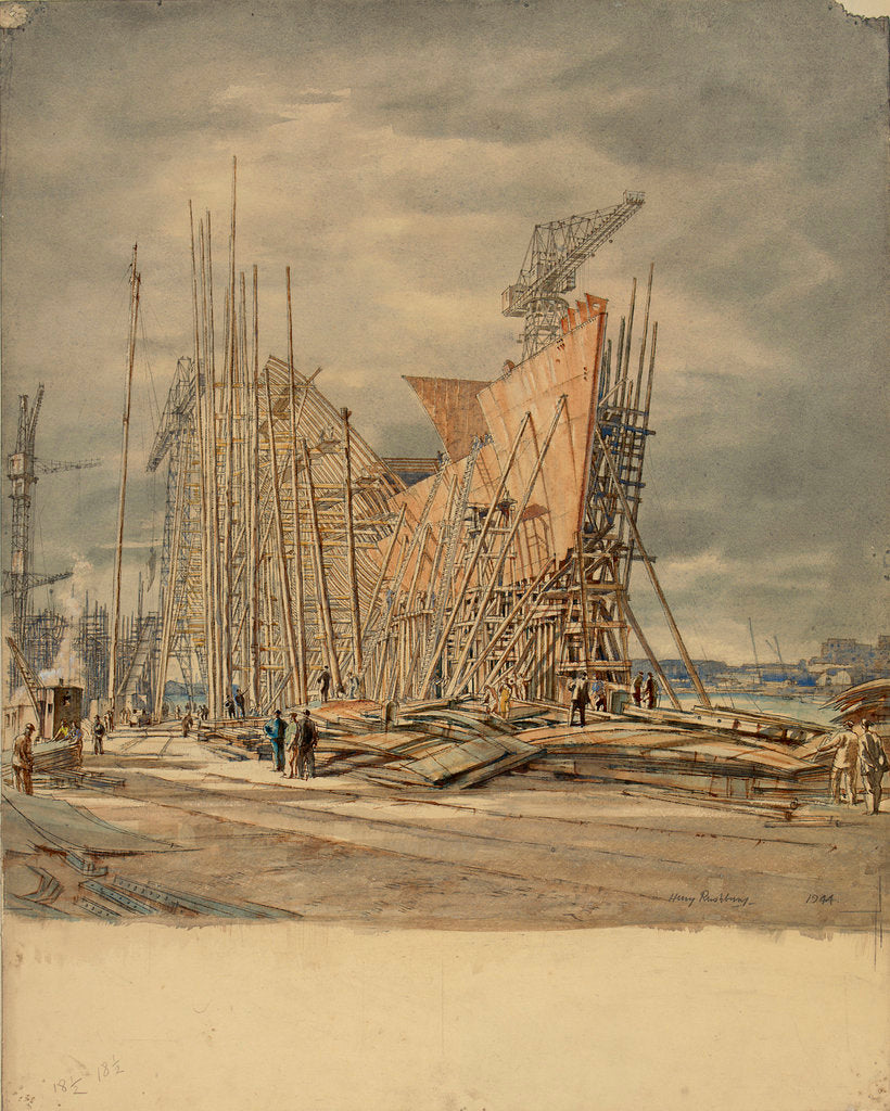 Detail of Shipbuilding by Henry Rushbury