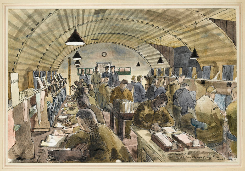 Detail of Naval C-in-C's HQ Wireless Telegraph Rooms in the night of 5 June 1944 by Barnett Freedman
