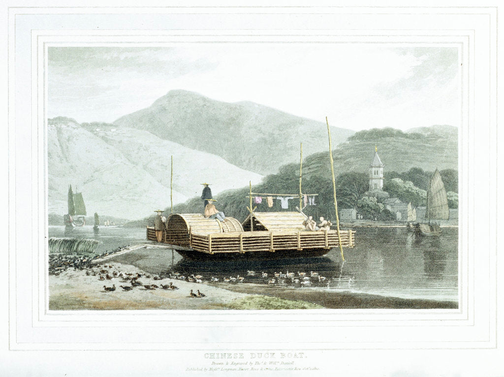 Detail of Chinese duck boat by Thomas Daniell
