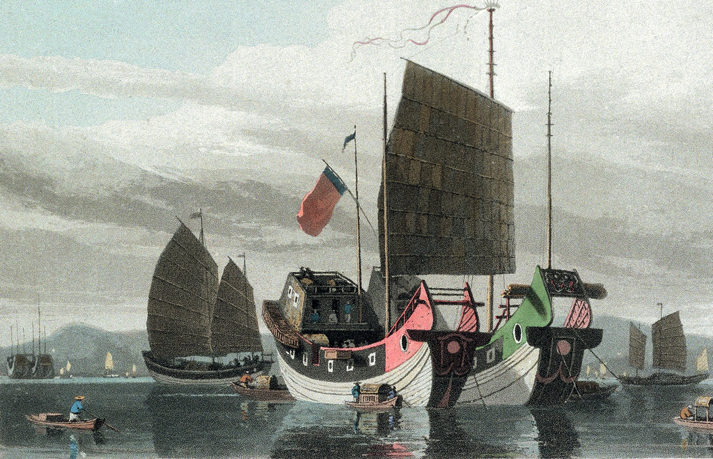 Detail of Chinese Junks by Thomas Daniell