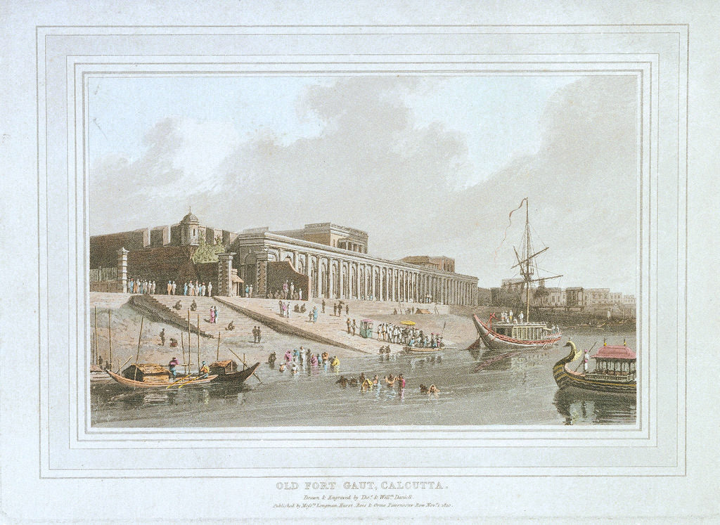 Detail of Old Fort Gaut, Calcutta, India by Thomas Daniell