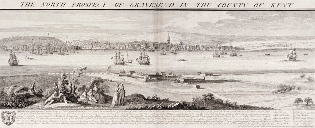 Detail of The north prospect of Gravesend in the county of Kent by Samuel & Nathaniel Buck