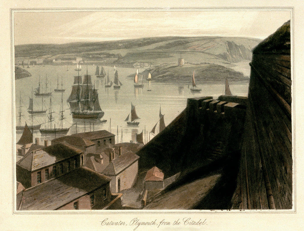 Detail of Catwater, Plymouth, from the Citadel by William Daniell