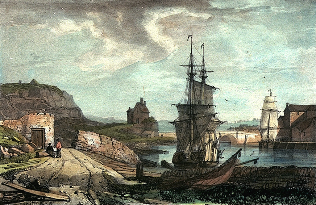 Detail of Stonehouse Bridge from Richmond Walk. Illustrations of Plymouth, Devonport, etc No.2 by GR Sartorius