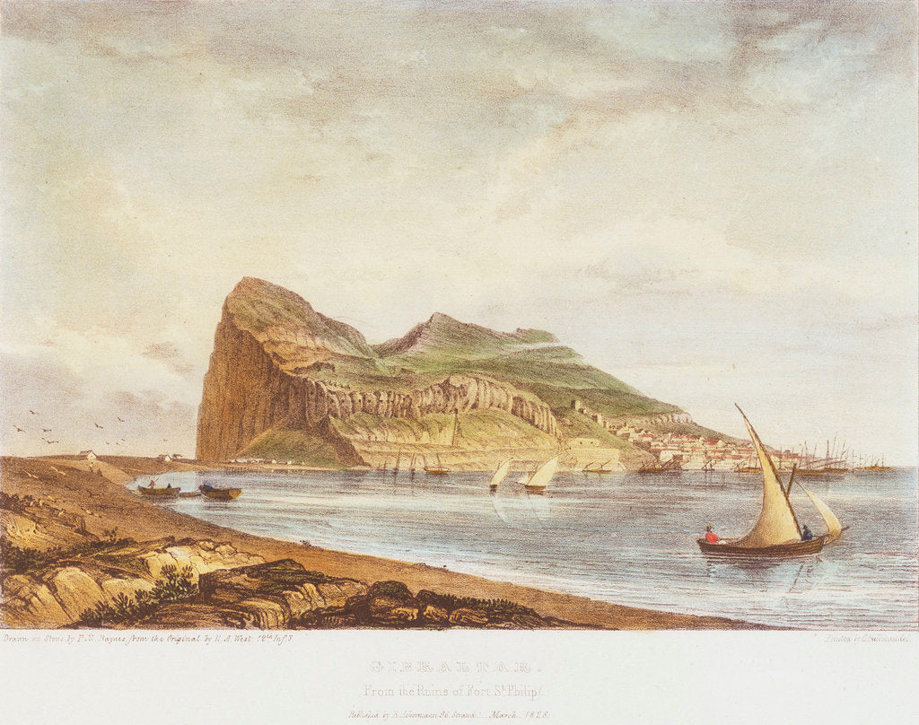Detail of Gibraltar. From the ruins of Fort St Philip by H. A. West