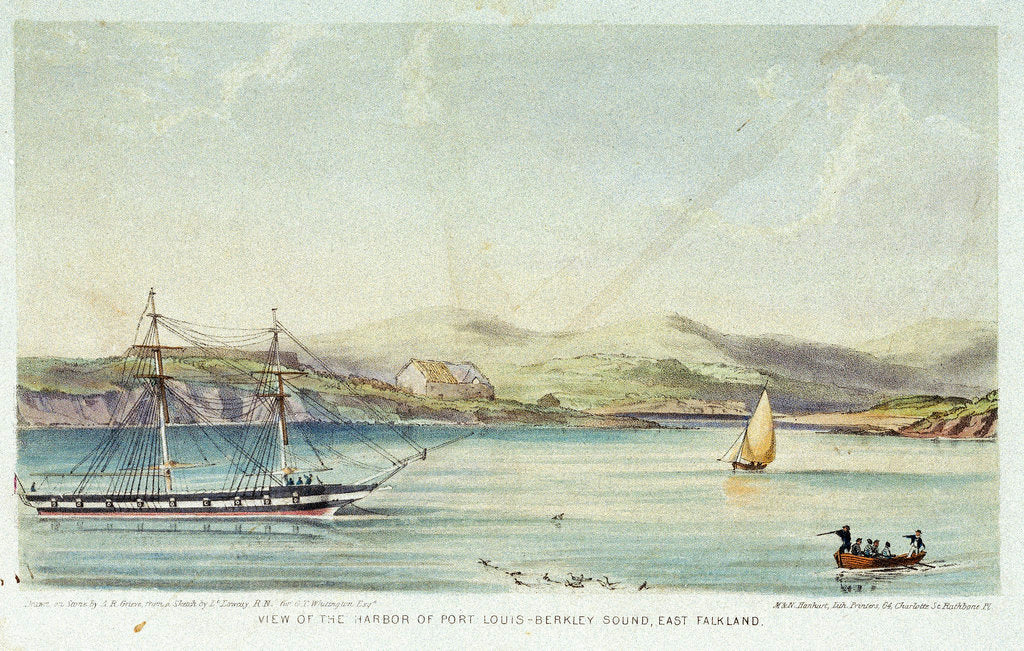 Detail of View of the Harbor of Port Louis - Berkley Sound, East Falkland by Lowcay