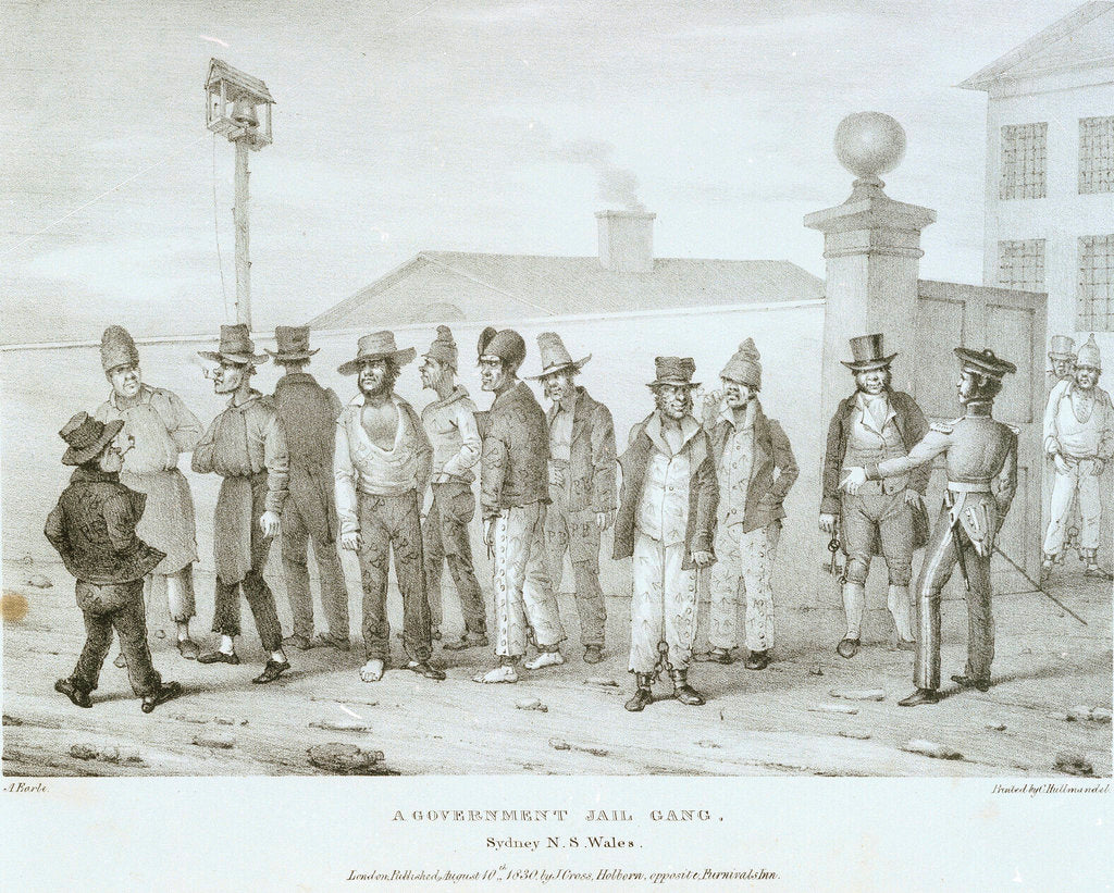 Detail of A Government Jail Gang. Sydney N.S Wales by Augustus Earle