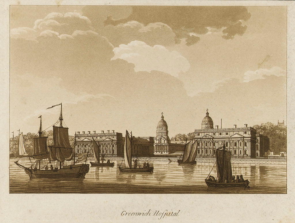 Detail of Greenwich Hospital by Samuel Ireland