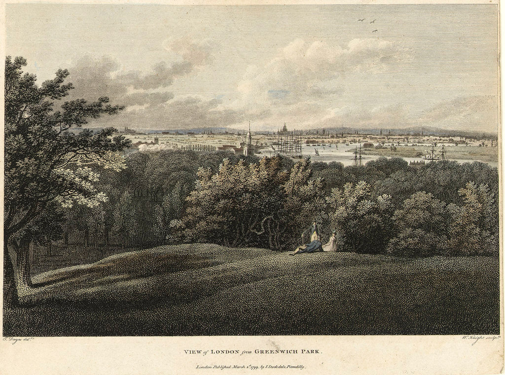 Detail of View of London from Greenwich Park by Edward Dayes