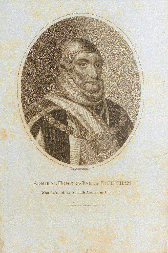 Detail of Admiral Howard, Earl of Effingham by D. Mytens