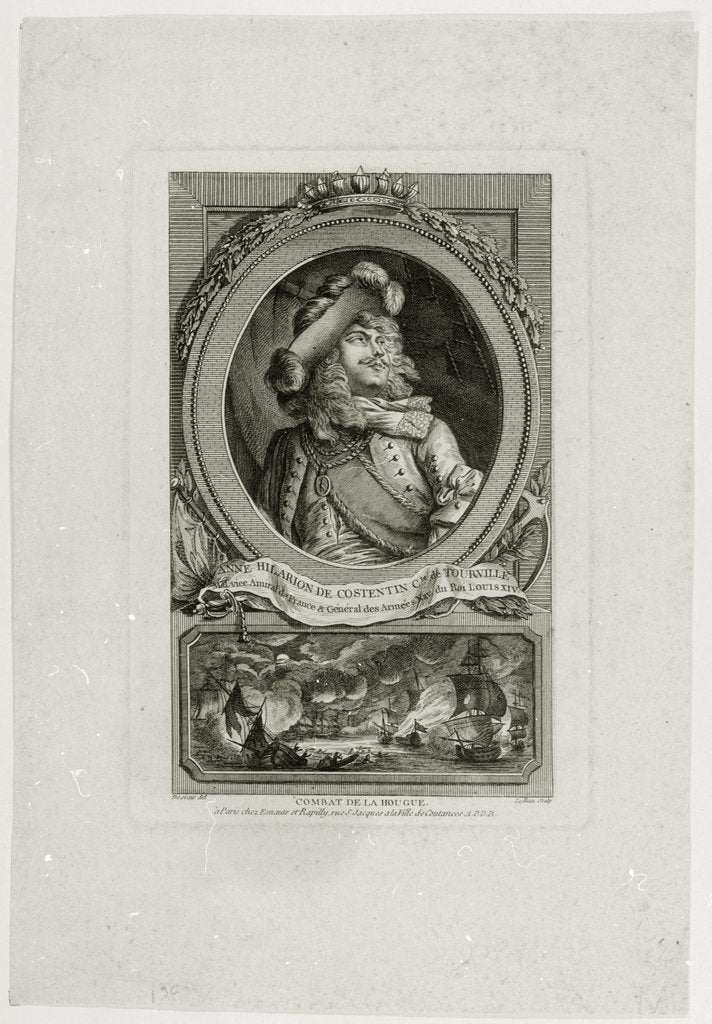 Detail of Anne Hilarion de Constentin Cte de Tourville by Desrais