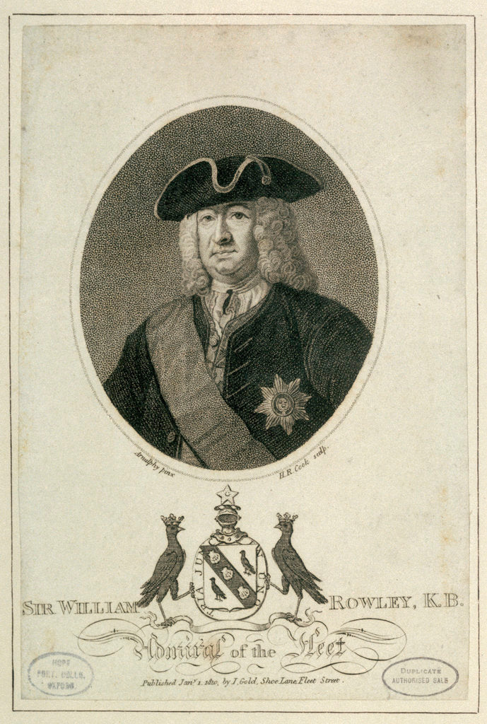 Detail of Sir William Rowley, K.B. Admiral of the Fleet by Arnulphy