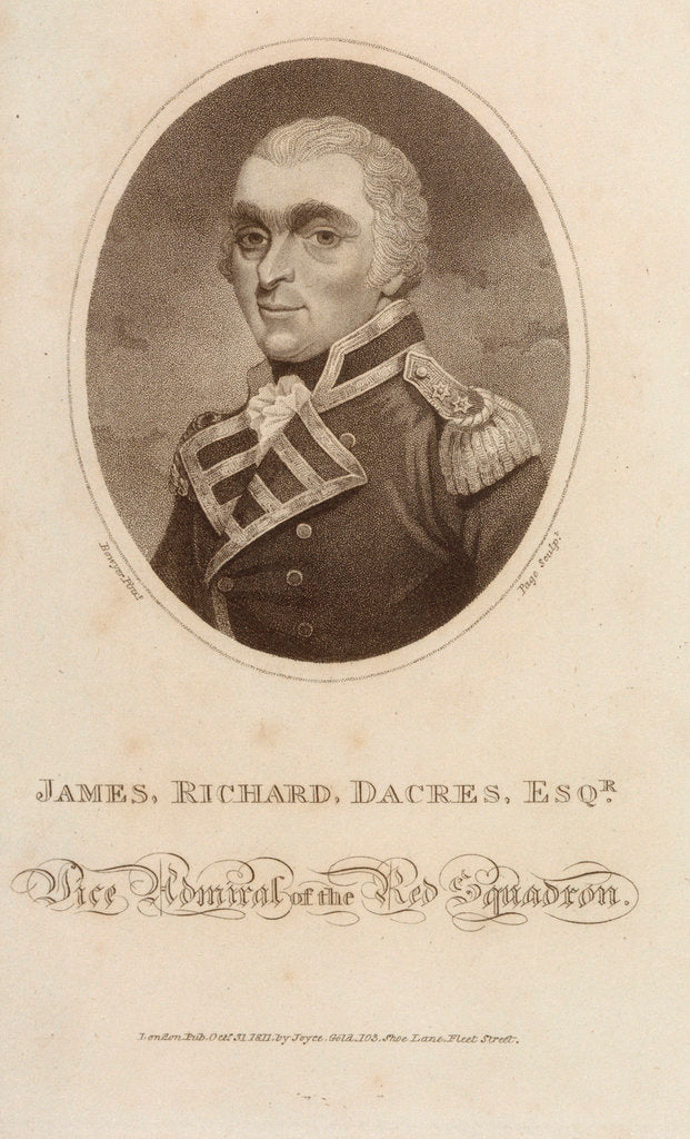 Detail of James Richard Dacres, Esq, Vice Admiral of the Red Squadron by R. Page
