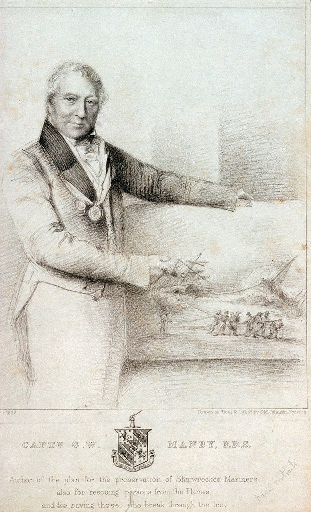 Detail of Captain George William Manby by Thomas Charles Wageman