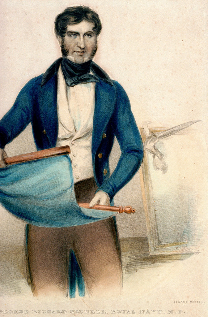 Detail of Captain George Richard Pechell, Royal Navy, M.P by Thomas Charles Wageman