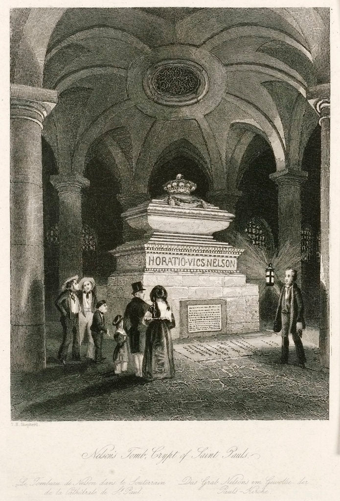Detail of Nelson's Tomb, Crypt of Saint Pauls by Thomas Hosmer Shepherd