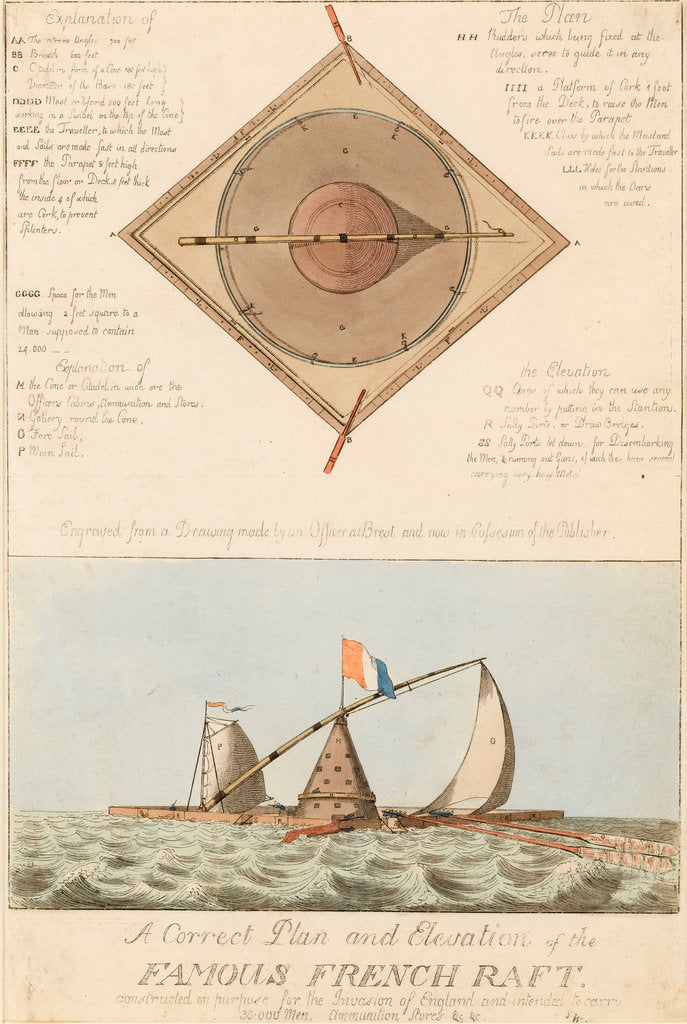 Detail of A Correct Plan and Elevation of the Famous French Raft by British School