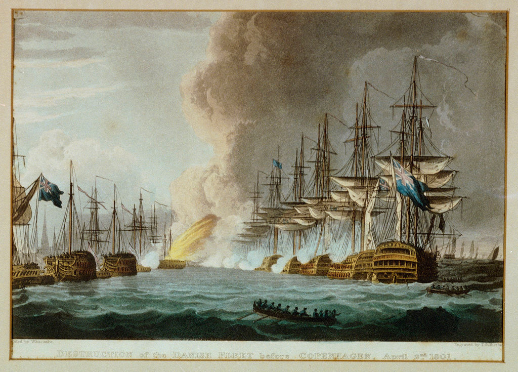 Detail of Destruction of the Danish Fleet before Copenhagen, 2 April 1801 by Thomas Whitcombe