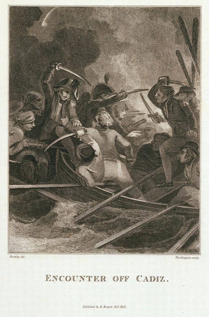 Detail of Encounter off Cadiz by William Bromley