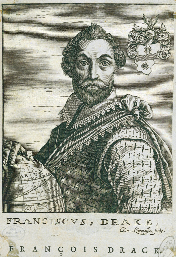 Detail of Sir Francis Drake (1540-1596) by Nicolas de Larmessin