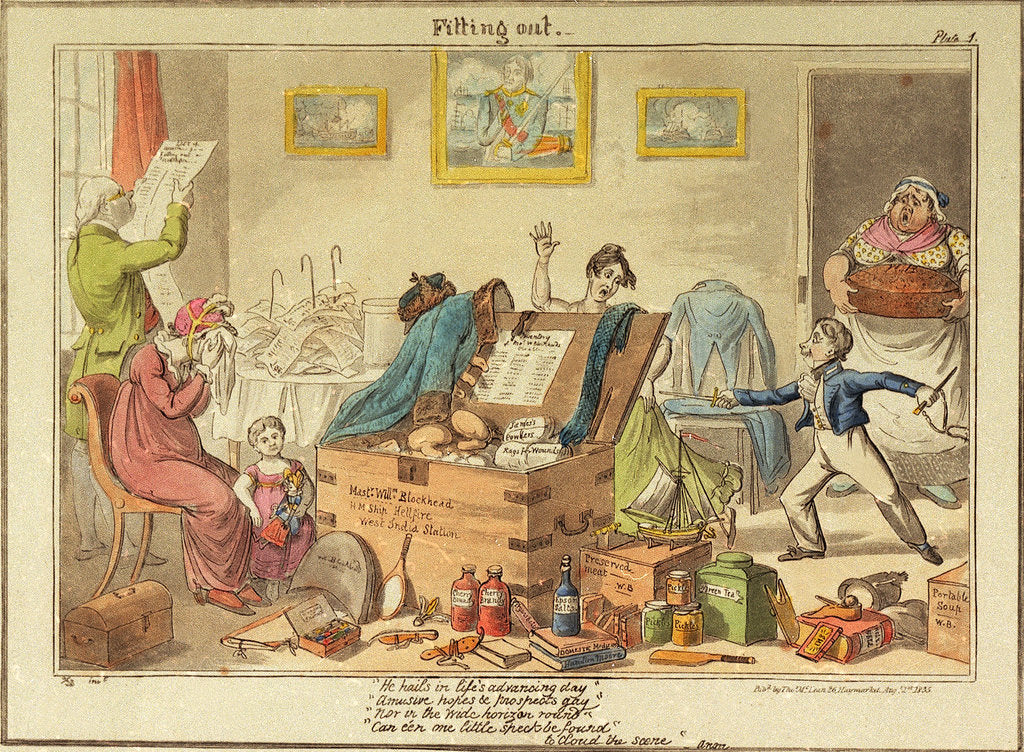 Detail of Fitting out Master William Blockhead by George Cruikshank