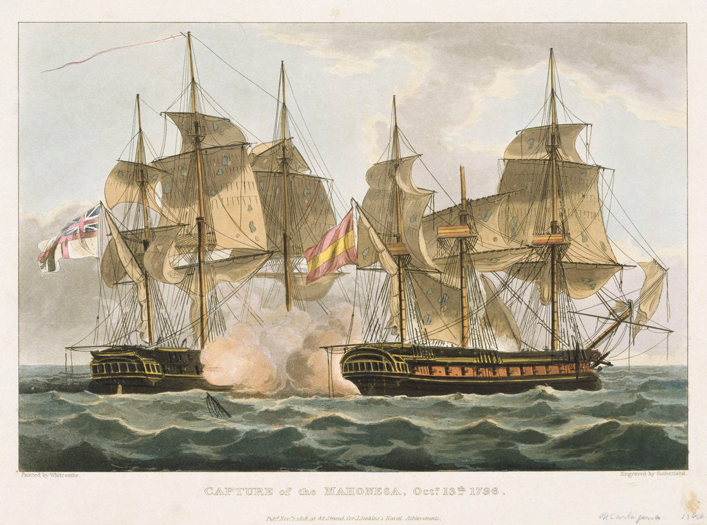 Detail of Capture of the 'Mahonesa', 13 October 1796 by Thomas Whitcombe