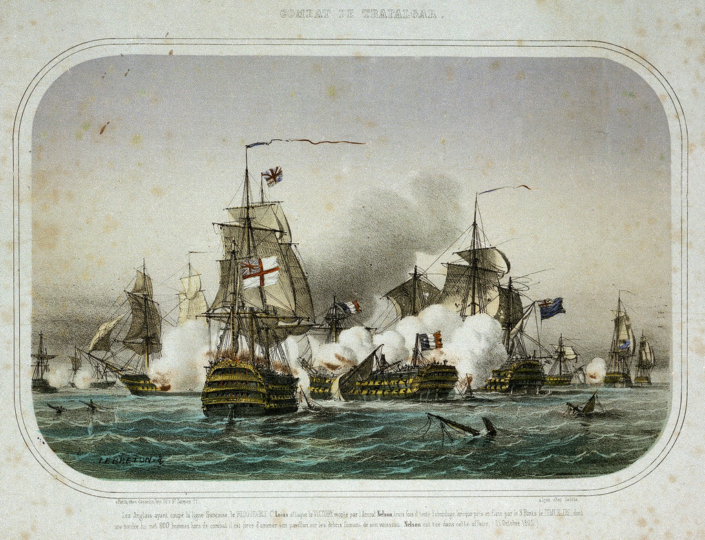 Detail of The Battle of Trafalgar, 21 October 1805 by Louis Le Breton