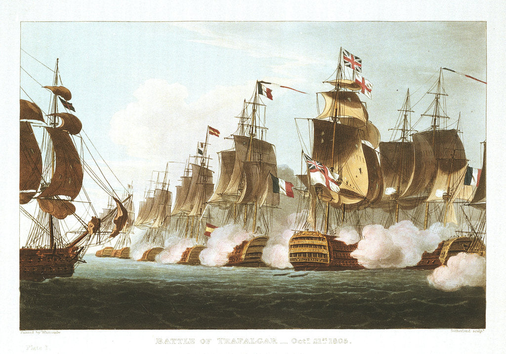 Detail of The Battle of Trafalgar, 21 October 1805 by Thomas Whitcombe