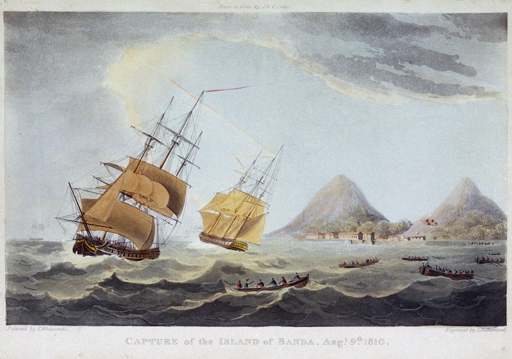 Detail of Capture of the Island of Banda, 9 August 1810 by Thomas Whitcombe