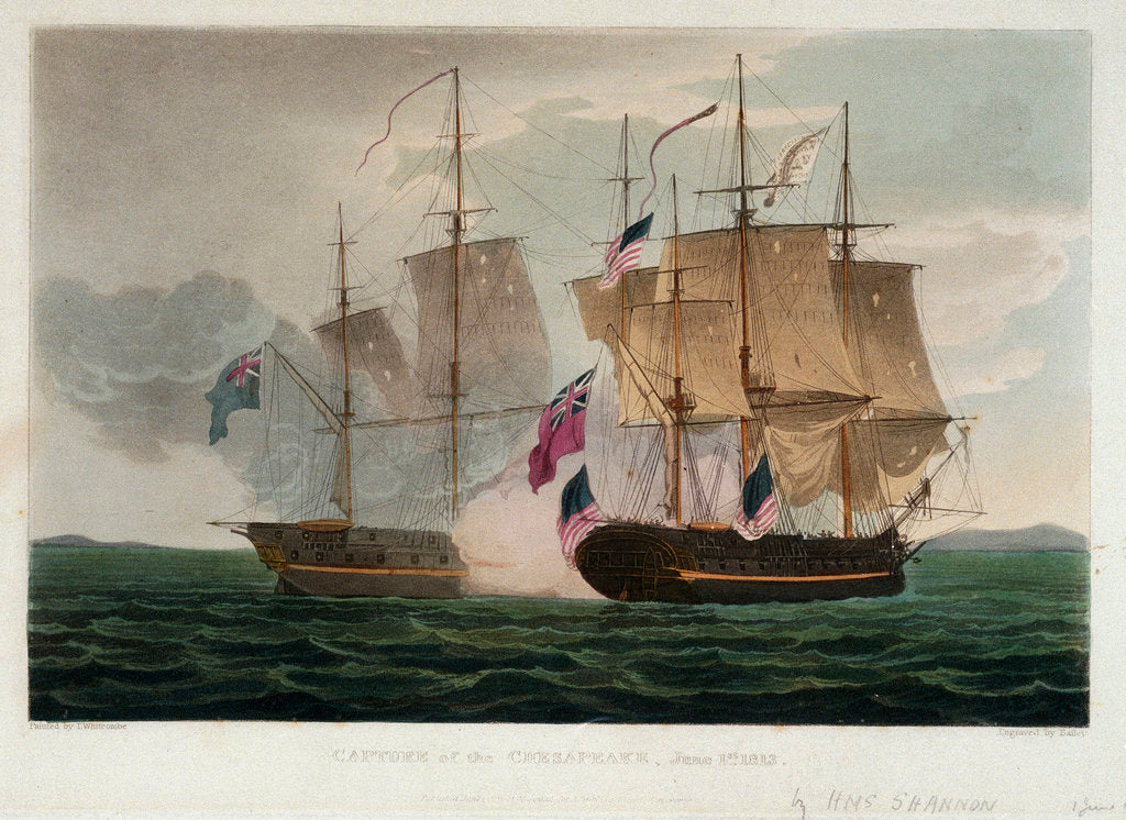 Detail of Capture of the 'Chesapeake', 1 June 1813 by Thomas Whitcombe