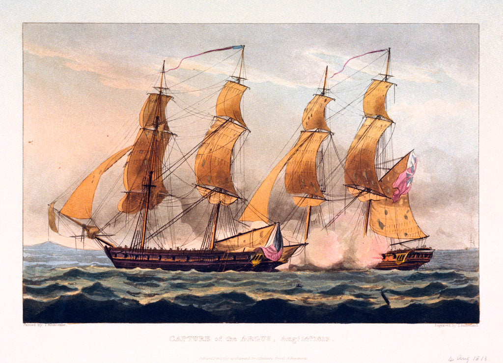 Detail of Capture of the 'Argus', 14 August 1813 by Thomas Whitcombe