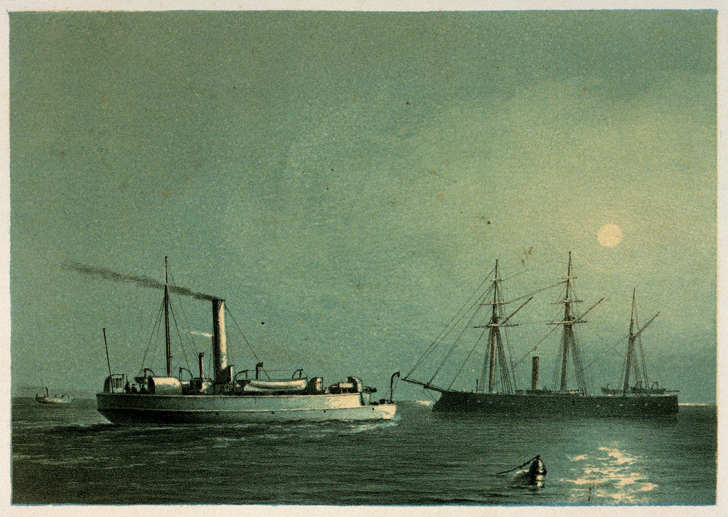 Detail of A print of HMS Enterprise & H.M.G.B Comet by Griffin & Co, 1872 by Griffin & Co