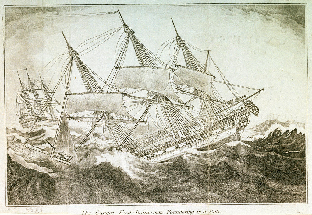 Detail of The East Indiaman 'Ganges' foundering in a gale by W.E.