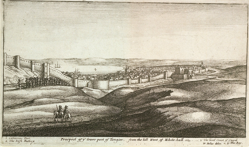 Detail of Prospect of y lower part of Tangier, from the hill west of Whitehall by Wenceslaus Hollar