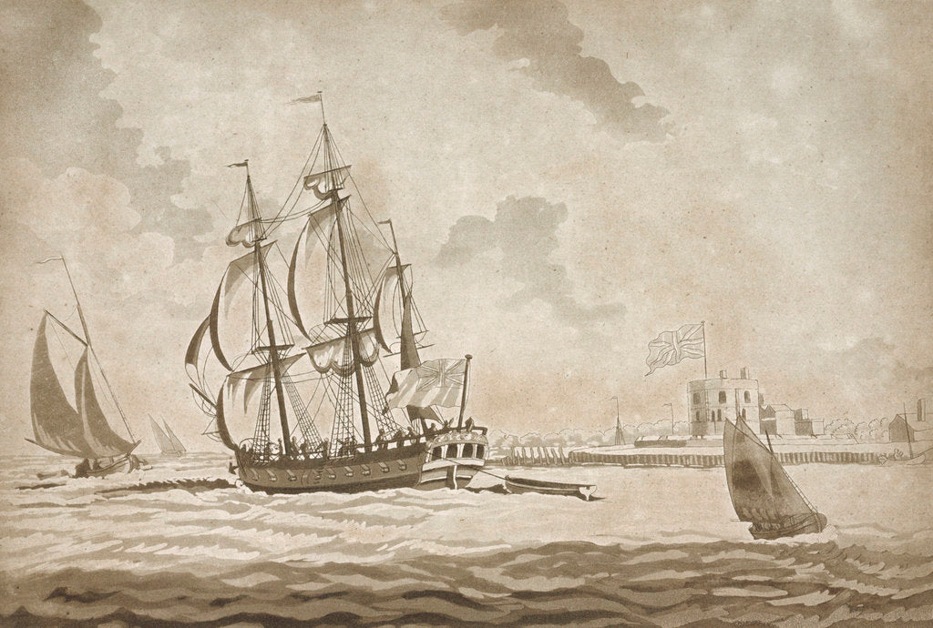 Detail of The privateer 'Active' passing Tilbury with a fresh breeze by unknown