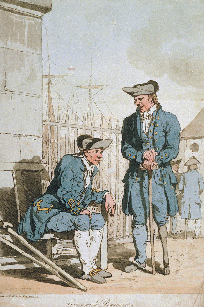 Detail of Greenwich Pensioners by John Augustus Atkinson