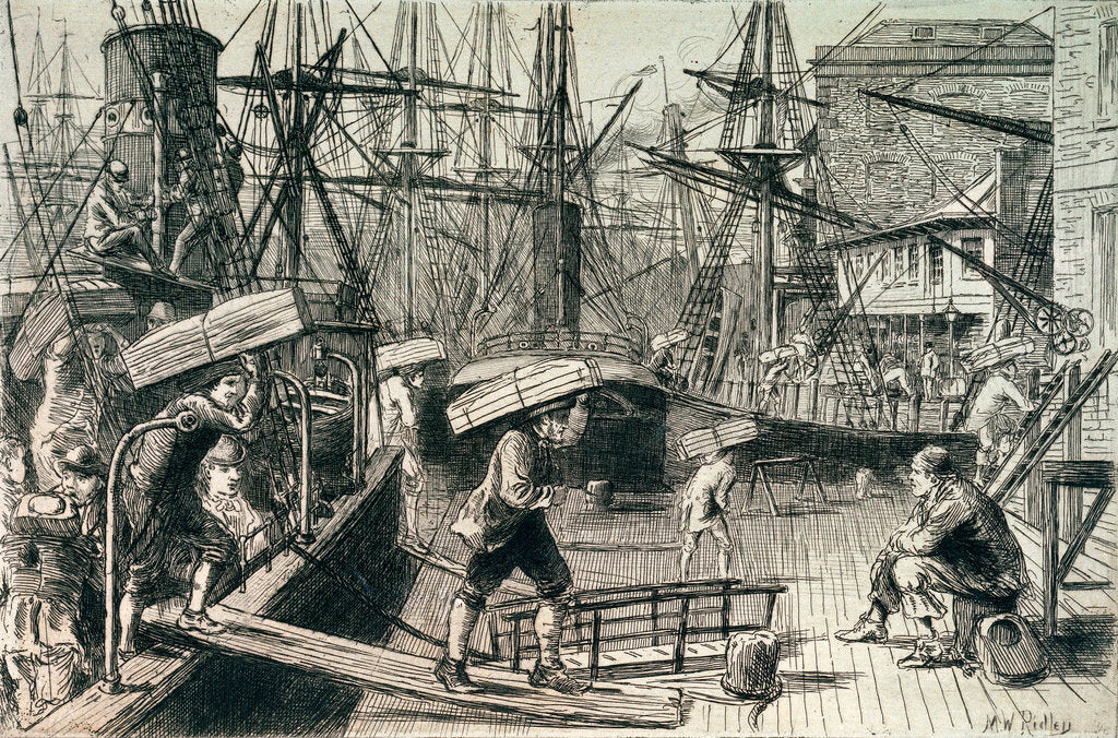 Detail of Sailors disembarking by Matthew White Ridley