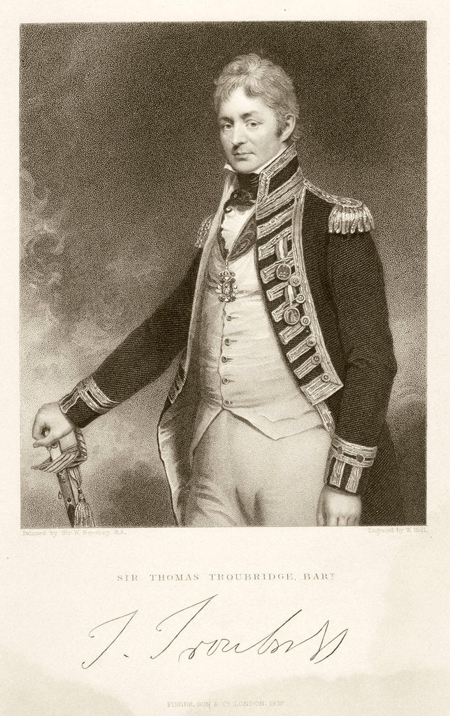 Detail of Sir Thomas Troubridge, Bart by William Beechey