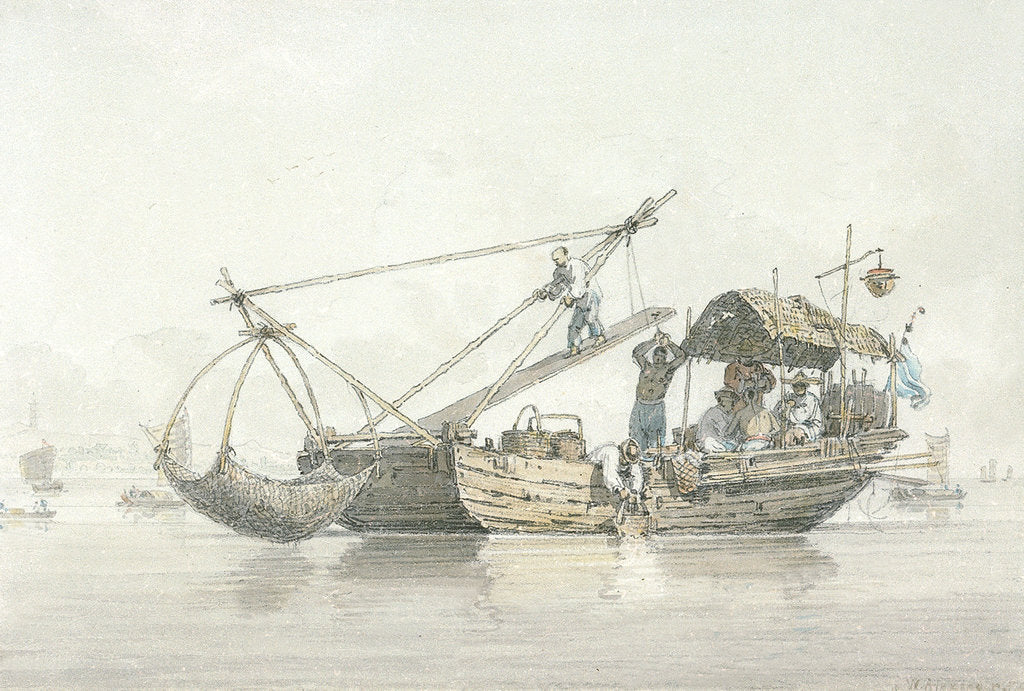 Detail of A fishing junk by William Alexander