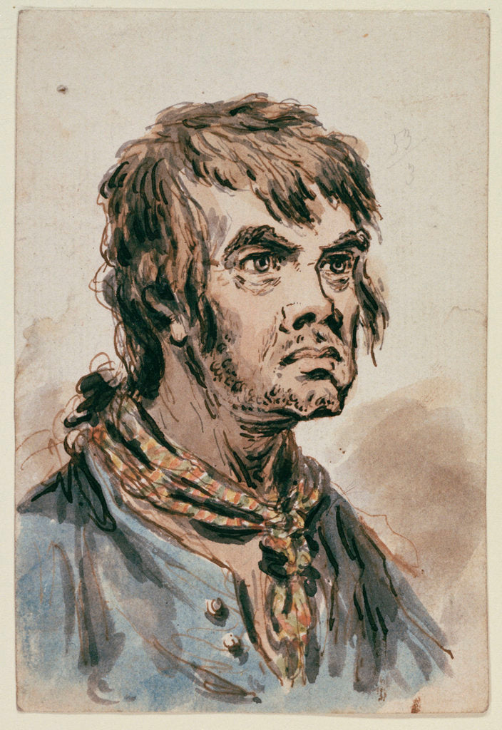 Detail of The head and shoulders of a seaman by James Gillray