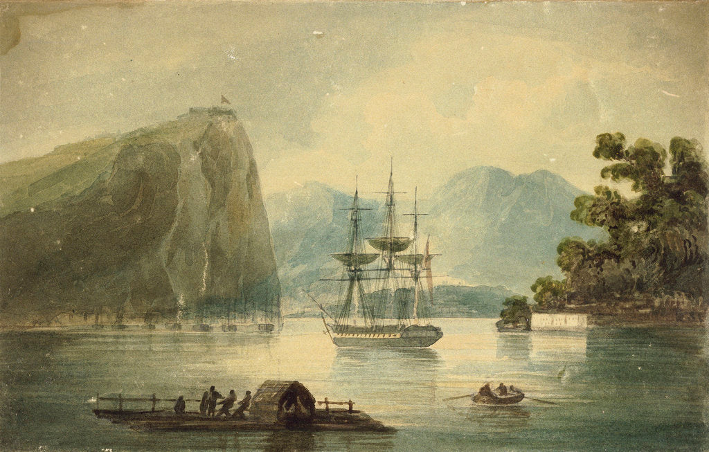 Detail of HMS 'Spartan' at Quebec, Heights of Abraham, E.R Brenton Feat 1818 by Edward Pelham Brenton