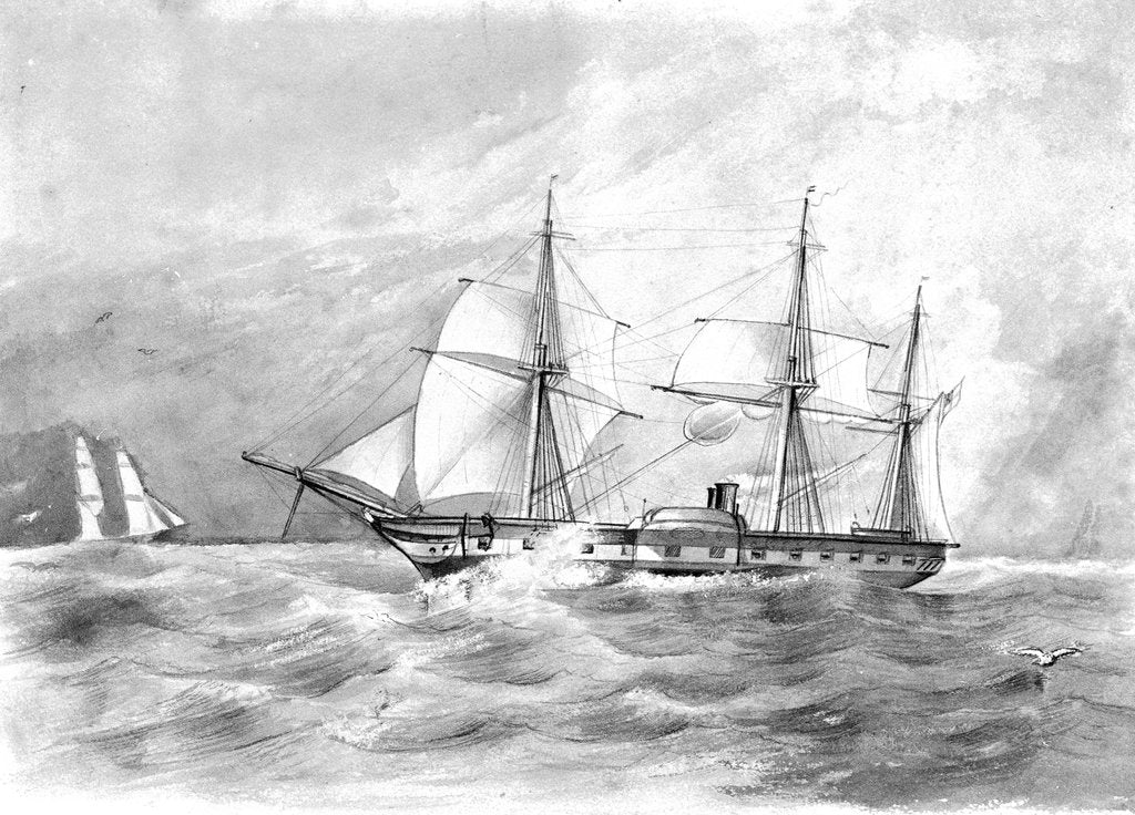 Detail of The paddle frigate 'Furious' by British School