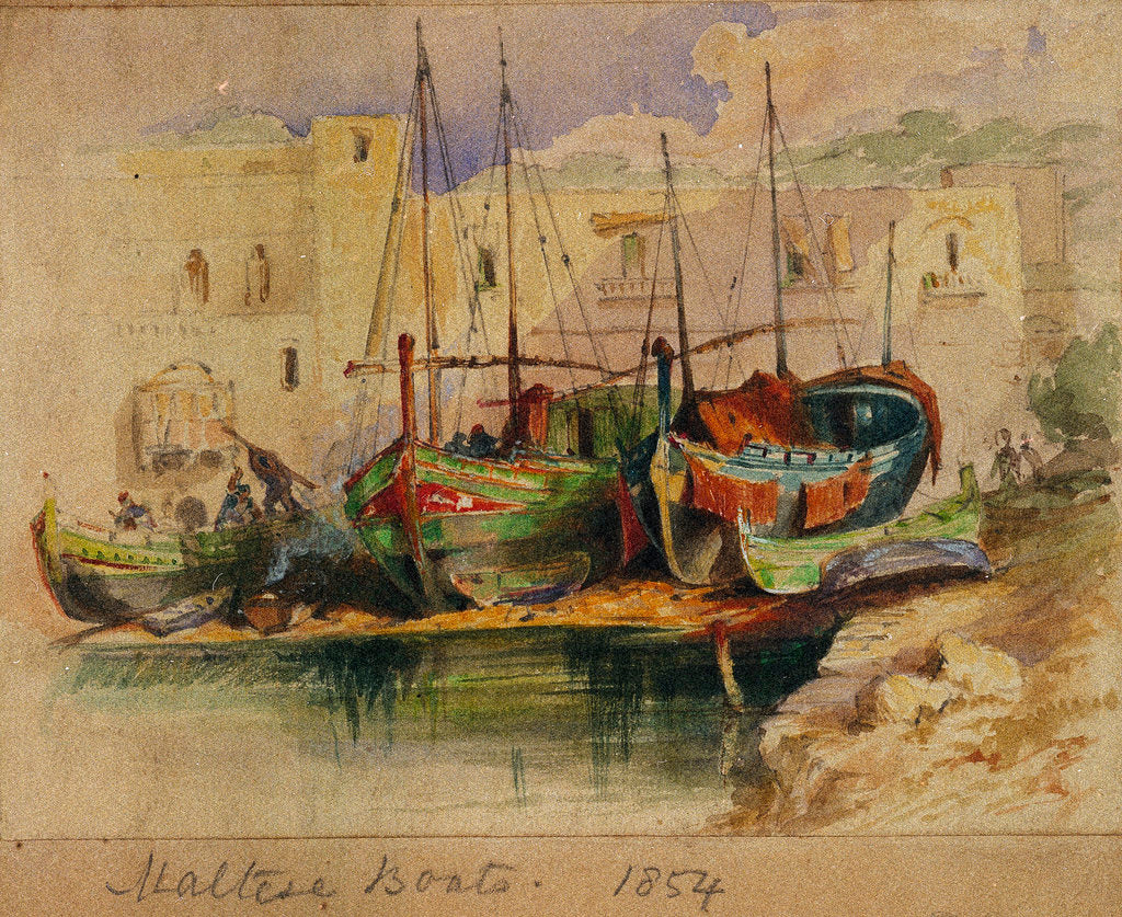 Detail of Maltese boats, 1854 by Col. Wilkinson
